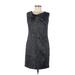 Ann Taylor LOFT Outlet Casual Dress - Sheath V Neck Sleeveless: Black Print Dresses - Women's Size 6 Petite