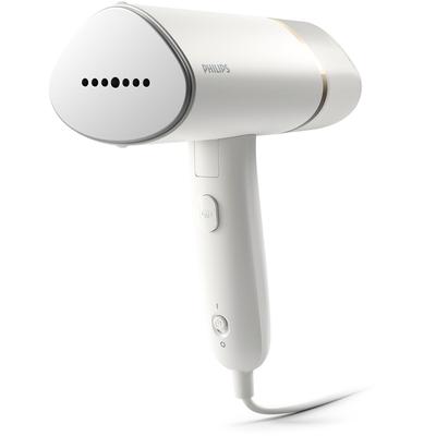 PHILIPS Dampfbürste "STH3020/10 "Traveller", 120 ml abnehmbarer Wassertank, Metallplatte", grau (grau, weiß), B:13,4cm H:12,4cm T:23cm, Bügeleisen, kompakter und einklappbarer Steamer, Aufbewahrungstasche inkl. Image