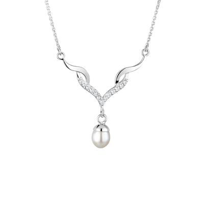 Elli - Elli Halskette Collier Festlich Perle Zirkonia 925 Silber Ketten 1 ct Damen