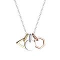 Elli - Geo Dreieck Hexagon Kreis Tricolor Silber Ketten Damen