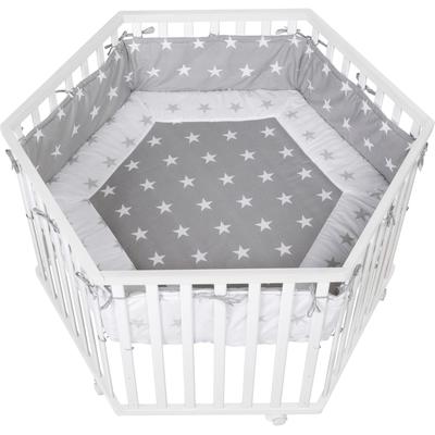 Laufgitter ROBA "Little Stars, natur, 6-eckig", Baby, beige (natur), Laufställe, mit Stoffeinlage und Nestchen Image