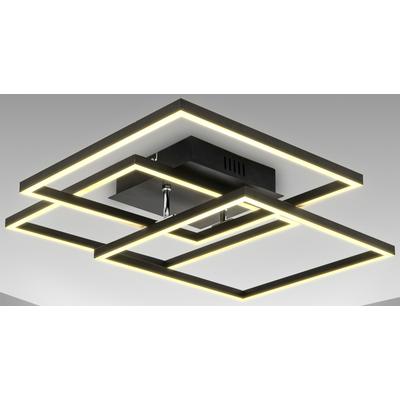 B.K.LICHT LED Deckenleuchte "BK_FR1505 LED Deckenlampe, Frame, Schwenkbar, Schwarz", schwarz, B:56,80cm H:9,50cm L:56,80cm, Lampen, 3-flammig, 3000 K warmweißes Licht, 568x568x95 mm (LxBxH) Image