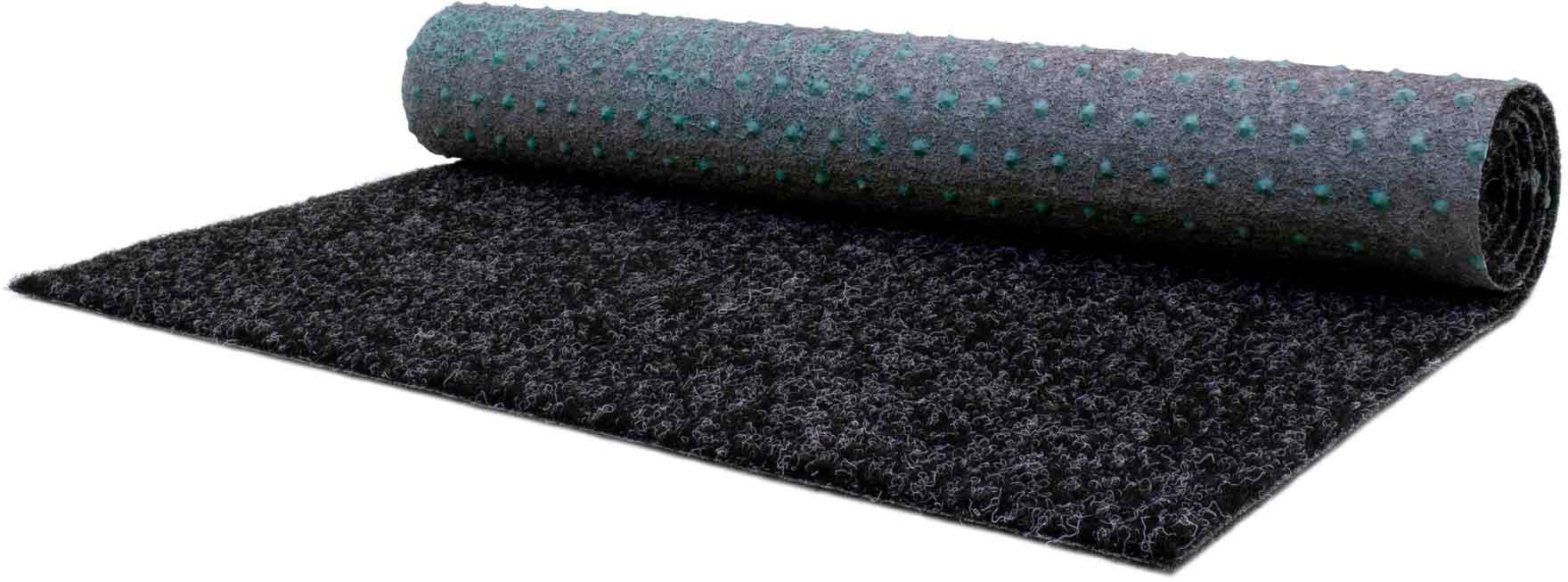 Kunstrasen MY HOME "PORTO, Made in Netherlands", grau (anthrazit), B:200cm H:10mm L:600cm, Polypropylen (PP), Teppiche, aus Nadelfilz, mit Noppen, für Balkon & Terrasse