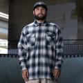 Dickies Men's Ronnie Sandoval Brushed Flannel Shirt - Blue Ombre Plaid Size S (WLRS2)