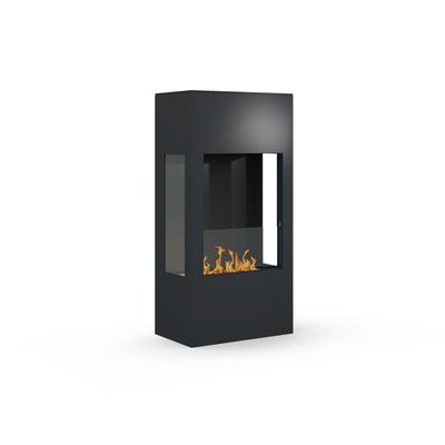 muenkel design prism 620 [Bioethanolkamin dreiseitige Sicht]: Schwarz-grau - safety burner 450