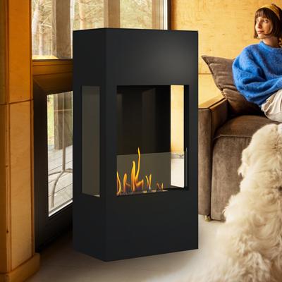 muenkel design prism 620 [Bioethanolkamin dreiseitige Sicht]: Schwarz-grau - safety burner 450 Image