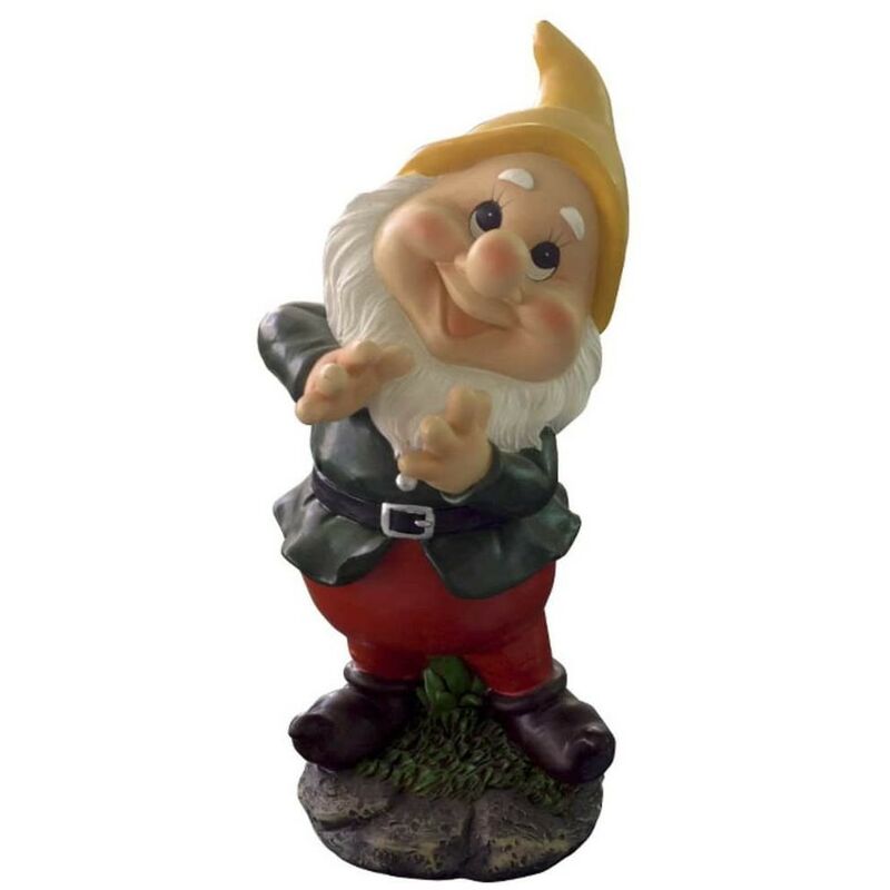 Gartenfigur Zwerg mit gelbem Hut 16×13,5x28H