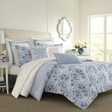 Laura Ashley Mila Blue European Sham Cotton Blend in Blue/Pink | 26 H x 26 W x 1 D in | Wayfair USHSGY1098185