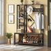 Latitude Run® Industrial Wooden Hall Tree w/ Side Storage Wood/Metal in Brown | 70.86 H x 47.24 W x 15.74 D in | Wayfair