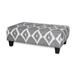 Dakota Fields Azden 42" Wide Rectangle Geometric Standard Ottoman Polyester in Brown/Gray | 19 H x 42 W x 32 D in | Wayfair