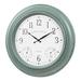 August Grove® Aizhan 18" Outdoor Quartz Wall Clock Glass/Plastic in Green | 18 H x 18 W x 1.6 D in | Wayfair A5B5CB35EA6345288AD5086F8B4EF194