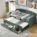 Twin Size Vertical Channel Style Upholstered Sofa Bed Storage Daybed for Small Bedroom City Aprtment Dorm