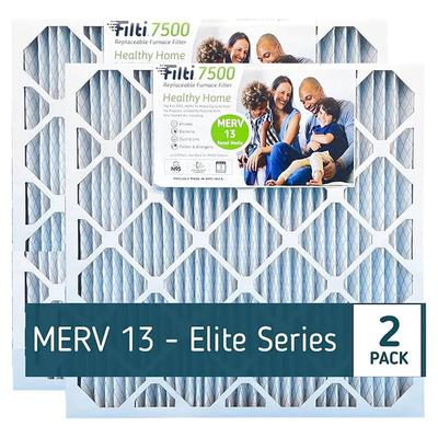 Filti 7500 Pleated Home HVAC Furnace 20 x 20 x 5 MERV 13 Air Filter (2 Pack) - 5.00