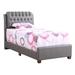 LYKE Home Mallory Light Grey Upholstered Bed