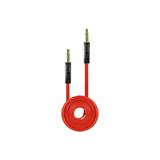 Tangle Free Flat Wire Car Audio Stereo Auxiliary Aux Cord Cable Adapter for Verizon LG VX9200 (ENV3) VX-9200 / VX11000 (ENV TOUCH) VX-11000 - Light Red
