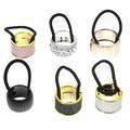 Hair Ponytail Holder Rope Cuff Metal Circle Elastic Tieshair Buckle Punk Gothic Holder Thick Tie Rings Gold Ring Women