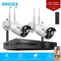 {Dual Antennas Wi-Fi Enhanced 2K 3.0MP} 2 Cameras Wireless Security Camera System Surveillance NVR Kits with Outdoor WIFI Security Cameras AI Human Detection Night Vision by OOSSXX