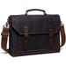 QWZNDZGR Messenger Bag for Men Vintage Canvas Leather Canvas Laptop Satchel Shoulder Bag Business Briefcase