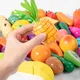 Jeu de simulation de cuisine pour enfants jouet magnétique en bois coupe de fruits jeu classique