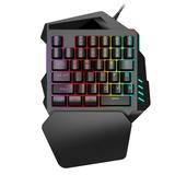 One-Handed Gaming Keyboard Durable Colorful Light Practical Convenient Gaming Keypad