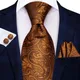 Hi-Tie Gold Fashion Business Paisley 100% soie pour homme cravate 8.5cm cravate pour homme