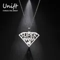 Unift Collier Super Mama Papa pour Parents bijoux pour hommes et femmes cadeau d'anniversaire pour