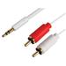 PRO SIGNAL - Slim 3.5mm Stereo Plug to 2x Phono (RCA) Plug Lead 0.5m White