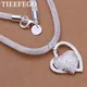 TIEEFEGO-Collier en argent regardé 925 magnifique breloque en forme de cœur bijoux d'amour pour