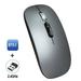 M103 2.4G+BT5.1 Wireless Mouse Dual-mode Ergonomic Office Mice 3-gear Adjustable DPI Built-in 500mAh Lithium Battery Gray