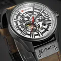 CURREN – montre mécanique à Tourbillon pour hommes en cuir automatique Relogio Masculino