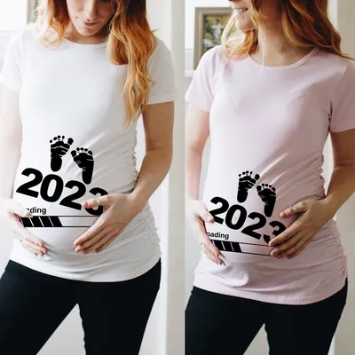 T-shirt à manches courtes pour femme enceinte vêtements pour annonce de grossesse colonne