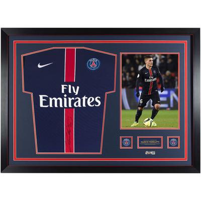 Marco Verratti Offizielles signiertes Paris Saint-Germain 2015-16 Heimtrikot – gerahmt