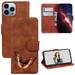 Compatible with iPhone 14 Pro Max Wallet Case PU Leather Butterfly Design for Women for Girls Protective Leather Case with Kickstand and Card Slots for iPhone 14 Pro Max 6.7 inch Brown