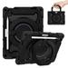iPad 10th Generation 10.9 Inch Case 2022 TECH CIRCLE Heavy Duty Shockproof Rugged Protective Rotating Stand Case with Pencil Holder Handle Grip Kids Case for Apple iPad iPad 10th Gen 2022 Black