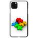 DistinctInk Case for iPhone 14 (6.1 Screen) - Custom Ultra Slim Thin Hard Black Plastic Cover - Red Blue Yellow 3D Puzzle Pieces - Austism Awareness