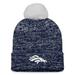 Women's Fanatics Branded Navy Denver Broncos Iconic Cuffed Knit Hat with Pom