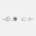 Coach Jewelry | Coach | Silver Tone Crystal/Monogram Earring 2 Pack | Color: Silver | Size: Os