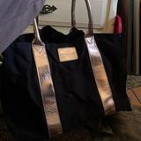 Victoria's Secret Bags | Large Victoria Secret Black & Rose Gold Tote Bag. | Color: Black/Gold | Size: Os