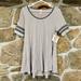 Lularoe Dresses | Nwt Light Grey Short Sleeve Lularoe T-Shirt Perfect T Dress Style W/ Stripes | Color: Gray | Size: M