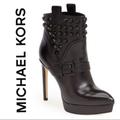 Michael Kors Shoes | Michael Kors Bryn Studded Platform Booties, | Color: Black | Size: 8