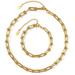 Free People Jewelry | Gold Paperclip Bracelet Necklace Set | Color: Gold | Size: Os