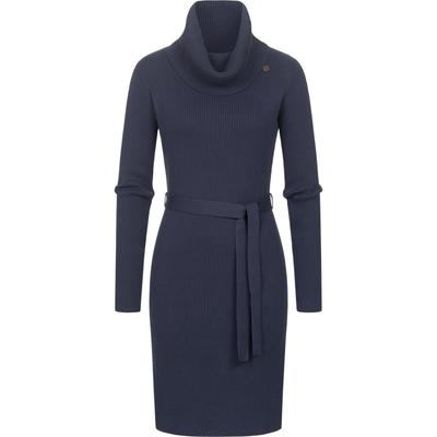 Sweatkleid RAGWEAR "Miyya", Damen, Gr. XXL (44), Normalgrößen, blau (navy), Strick, 100% Baumwolle, modisch, tailliert ca. Mitte Oberschenkel, hoch geschlossener Ausschnitt, Langarm Ärmel ohne Ärmelschlitz Rippstrickbündchen, Kleider Etuikleid,... Image