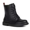 Schnürstiefel GEOX "J ECLAIR GIRL", Kinder, Gr. 28, schwarz, Synthetik, klassisch, Schuhe, mit Reißverschluss