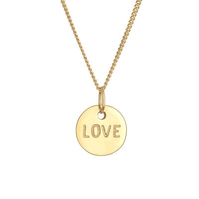 Elli PREMIUM - Love-Schriftzug Liebe Wording 585 Gelbgold Ketten 1 ct Damen