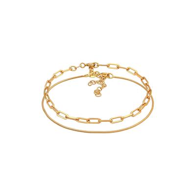 Elli PREMIUM - Glieder Basic Schlangenkette 2er Set 925 Silber Armbänder & Armreife 1 ct Damen Image