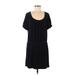 Ann Taylor LOFT Casual Dress - DropWaist Scoop Neck Short sleeves: Blue Print Dresses - Women's Size Medium