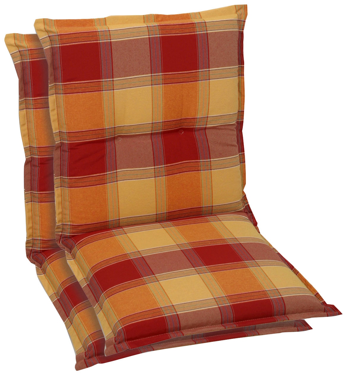 Sesselauflage GO-DE, bunt (gelb, rot, terracotta), B:100cm H:7cm T:50cm, Obermaterial: 65% Baumwolle, 35% Polyester, Polsterauflagen Image