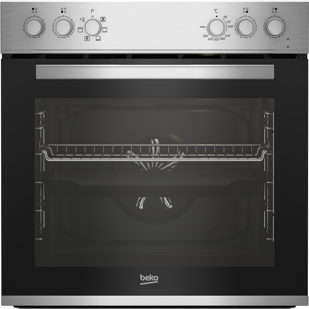 Beko BBUE12020X Einbauherdset: Glaskeramik-Kochfeld mit Edelstahlrahmen Image