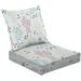 2-Piece Deep Seating Cushion Set Cute hand drawn colorful cactuses and succulents seamless Baby textile Outdoor Chair Solid Rectangle Patio Cushion Set