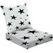 2-Piece Deep Seating Cushion Set seamless star on white Outdoor Chair Solid Rectangle Patio Cushion Set